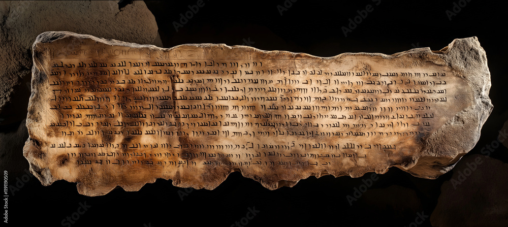 Fototapeta premium 3,000-Year-Old Inscription Found in Jerusalem’s Ophel – Earliest Known Hebrew Writing from Time of Solomon