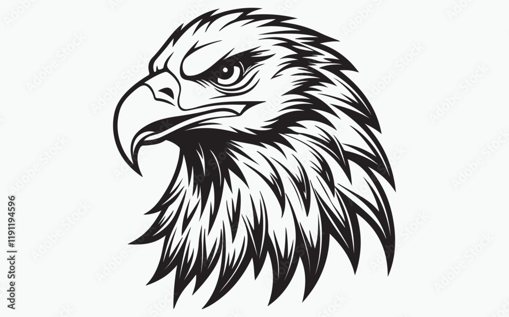 Fototapeta premium Eagle head mascot isolated on white background 