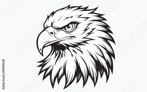 Eagle head mascot isolated on white background 