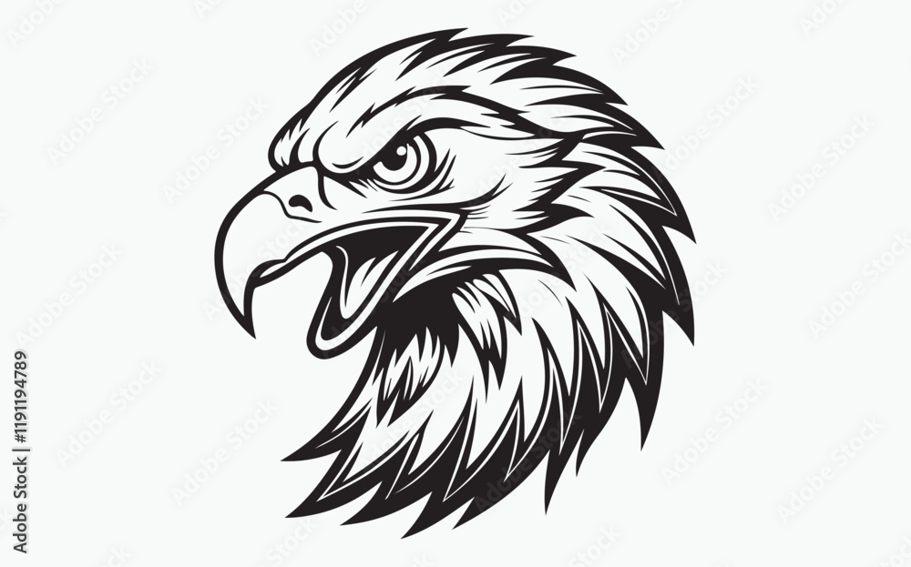 Fototapeta premium Eagle head mascot isolated on white background 
