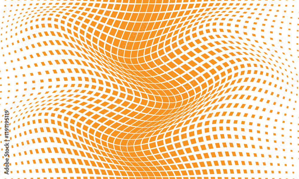 abstract seamless orange big to small rectangle dot wave pattern art suitable for background. abstract seamless orange big to small rectangle dot wave pattern art suitable for background.