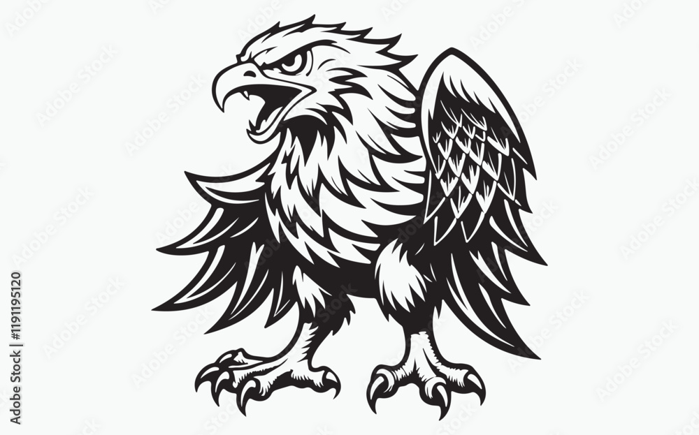 Fototapeta premium Eagle silhouette black