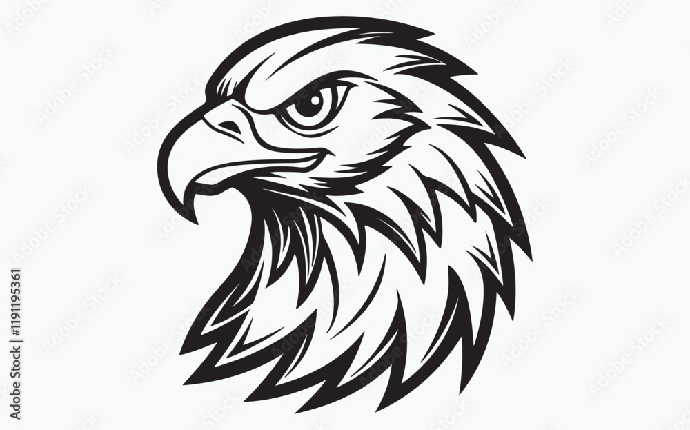 Fototapeta premium Eagle head mascot isolated on white background 