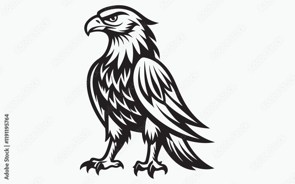 Obraz premium Eagle silhouette black