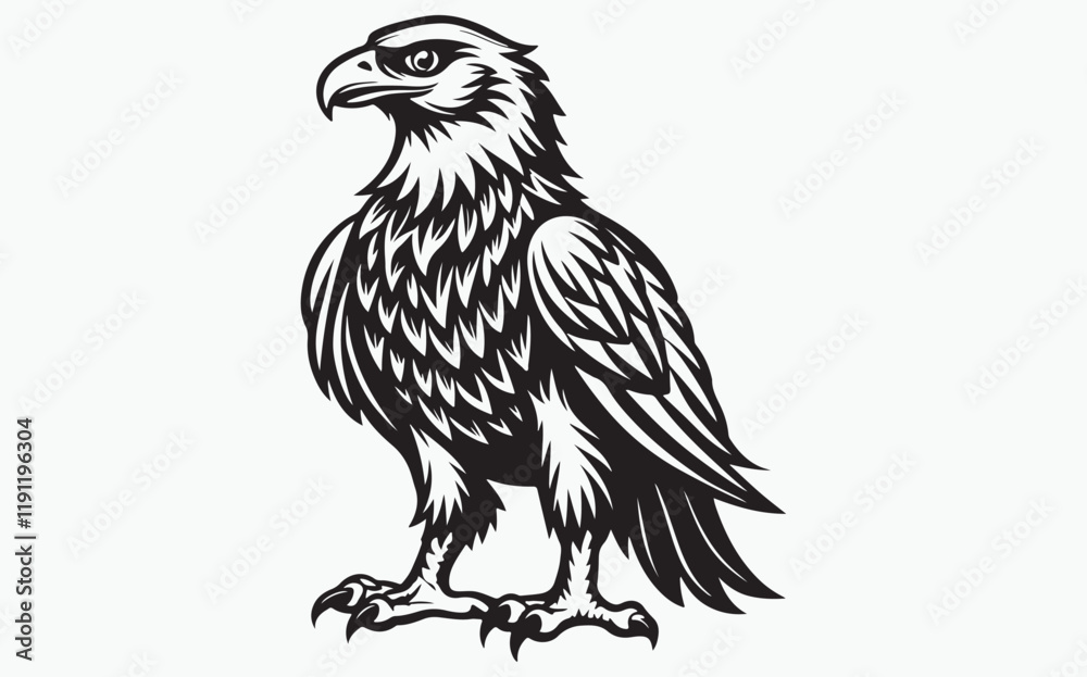 Obraz premium Eagle silhouette black