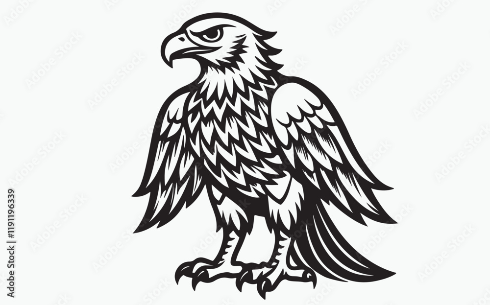 Obraz premium Eagle silhouette black