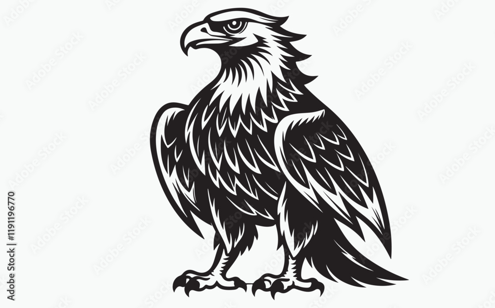 Obraz premium Eagle silhouette black