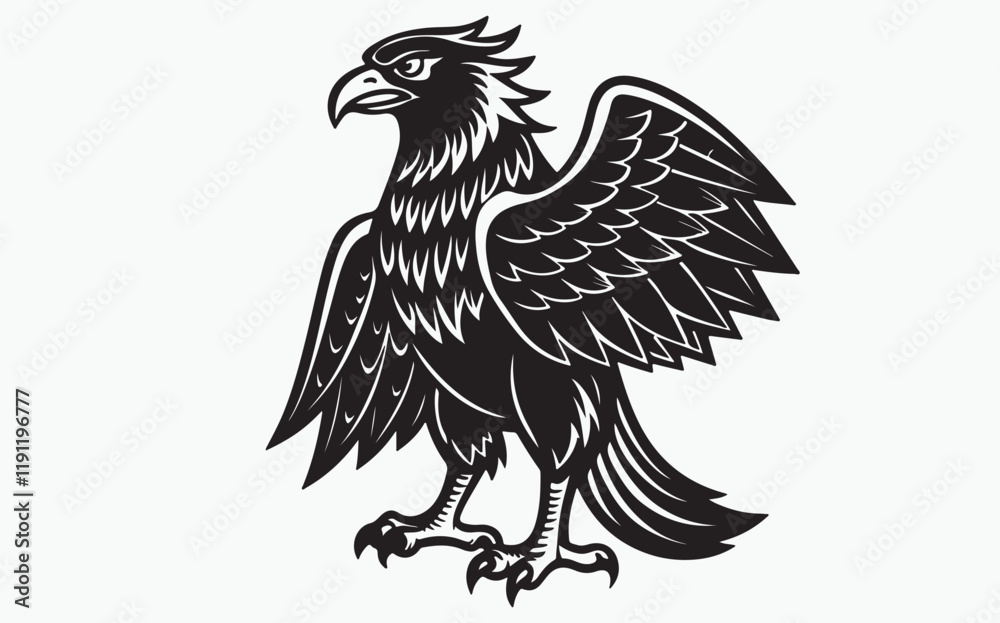 Obraz premium Eagle silhouette black