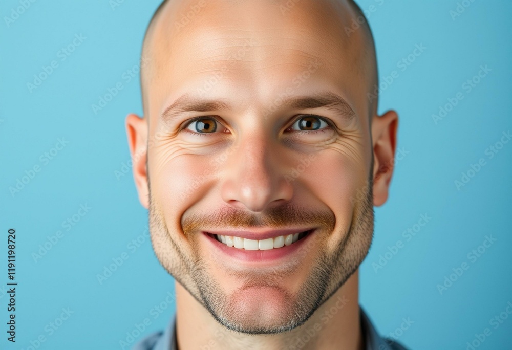 Portrait of a bald man with a warm smile Portrait of a bald man with a warm smile