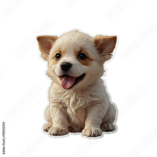 Cute cartoon dog sticker funny illustrations for kids