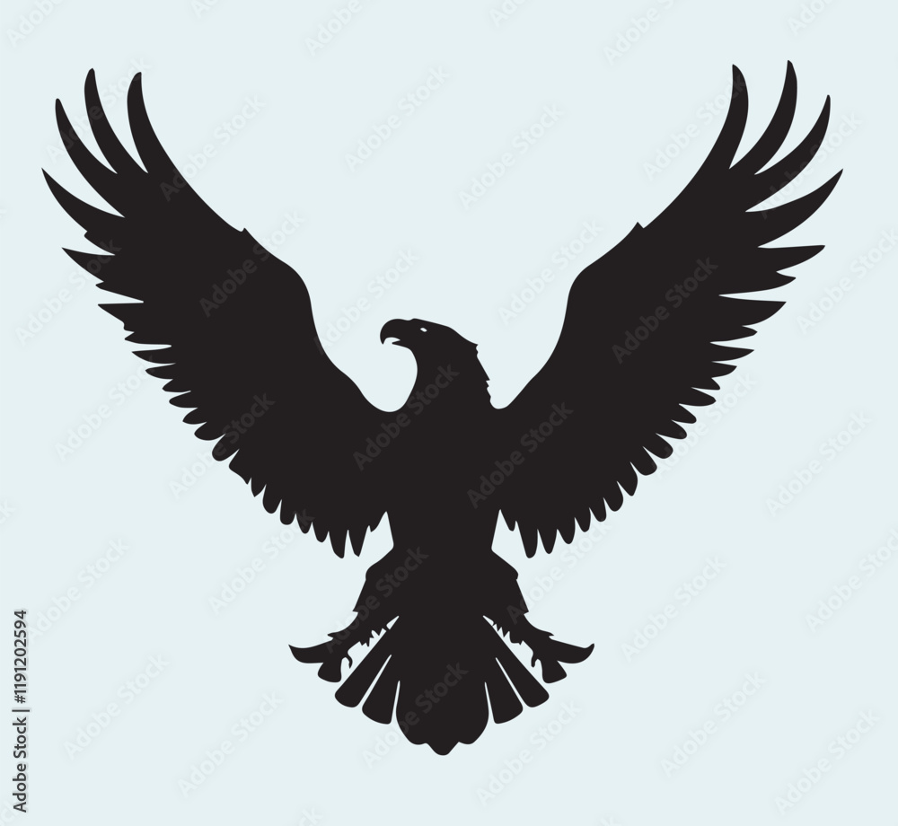 Fototapeta premium Eagle black silhouette art