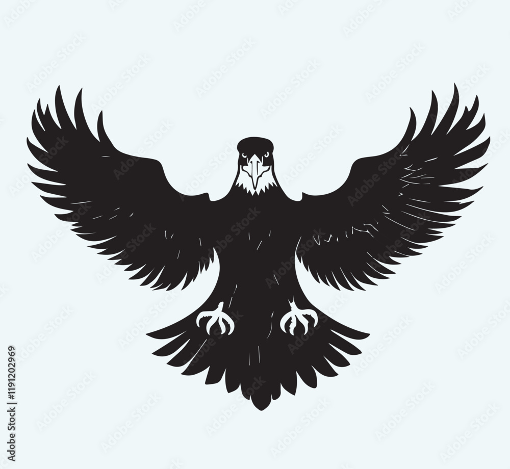Fototapeta premium Eagle black silhouette art