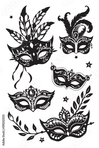 Ornate Masks and Intricate Masquerade Elements