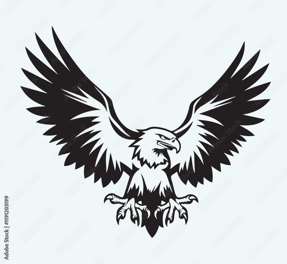 Obraz premium Eagle black silhouette art