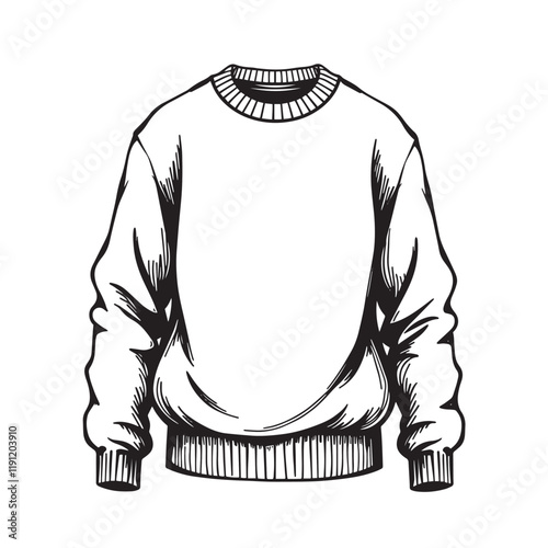 Sweater, warmth and Layering in Ink hand drawn art