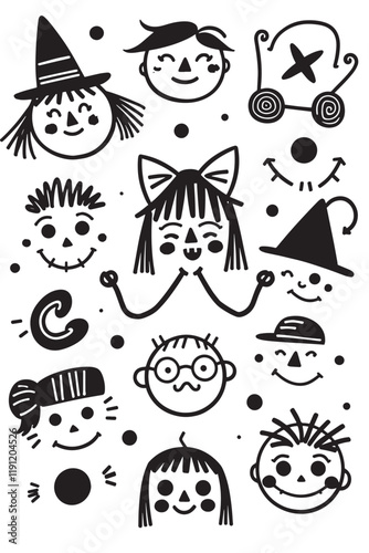Fun, quirky ink doodles with playful designs