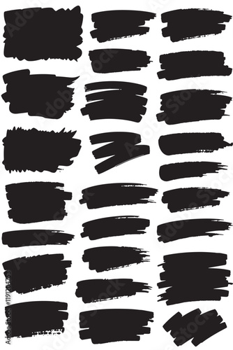 Abstract Brushstroke Vector Art in Black Ink for Modern Art and Design Projects
