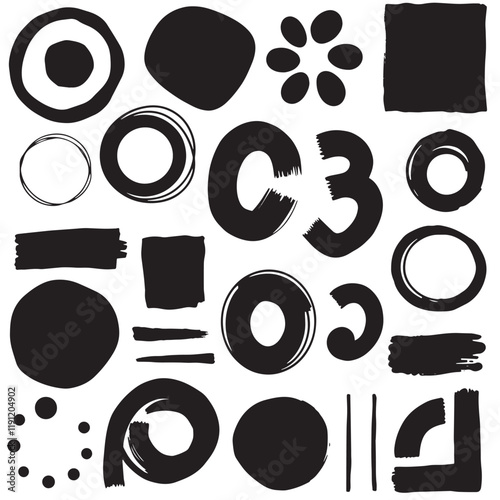 A black and white abstract ink vector art collection for modern decor.