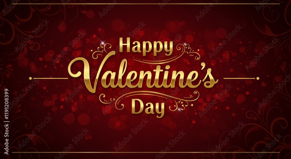 Happy Valentine's Day Greeting Card: A romantic and elegant Valentine's Day greeting card featuring the words Happy Valentine's Day Greeting Card: A romantic and elegant Valentine's Day greeting card featuring the words