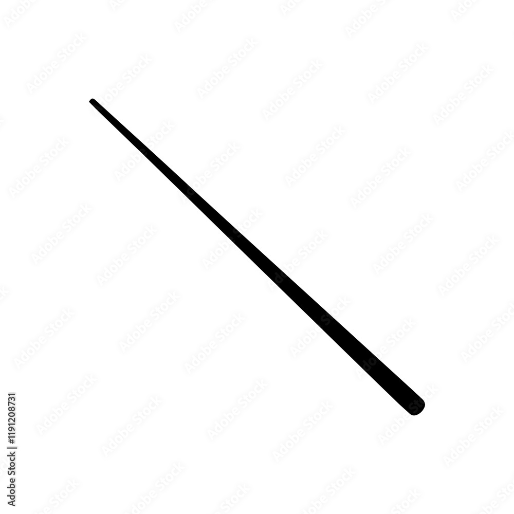 Cue stick silhouette vector illustration design on white background. Cue stick silhouette vector illustration design on white background.