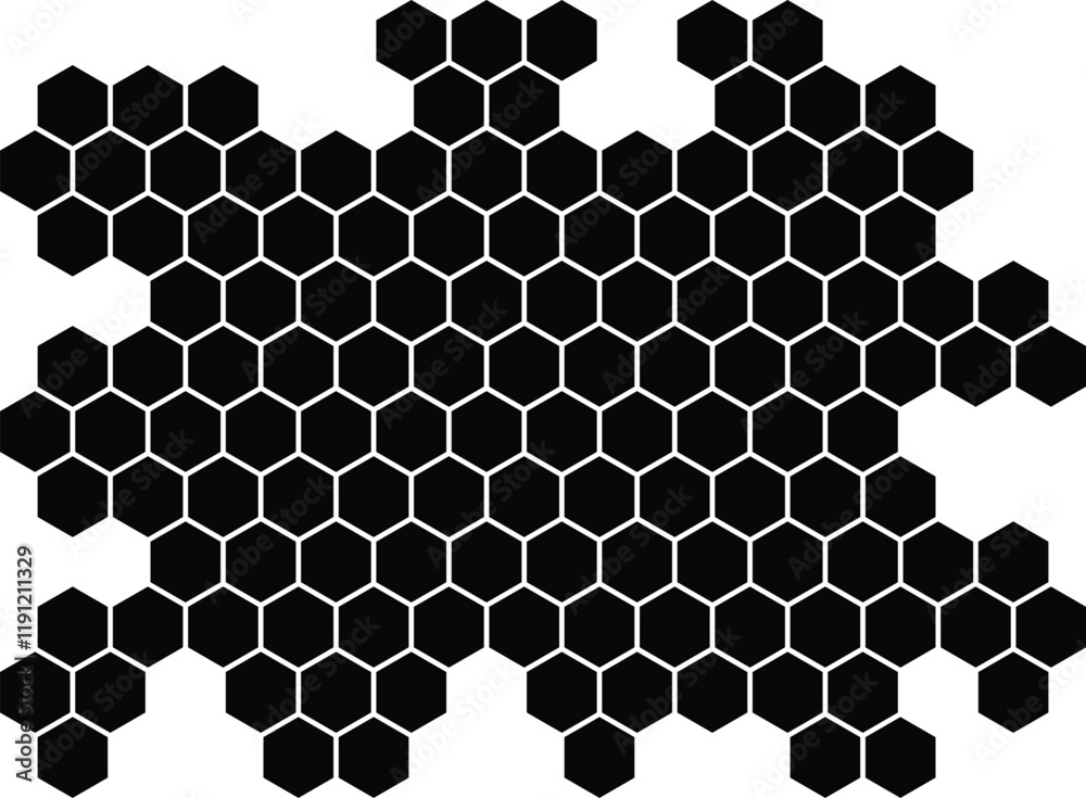 abstract seamless black honeycomb pattern art suitable for background.