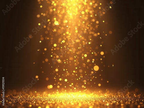 Golden Confetti Falling, Festive Background