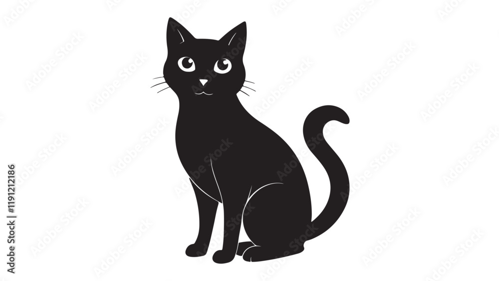 Fototapeta premium Cat Black Silhouette