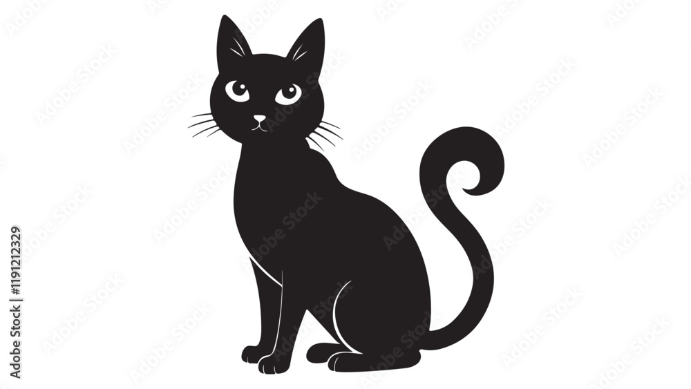 Fototapeta premium Cat Black Silhouette