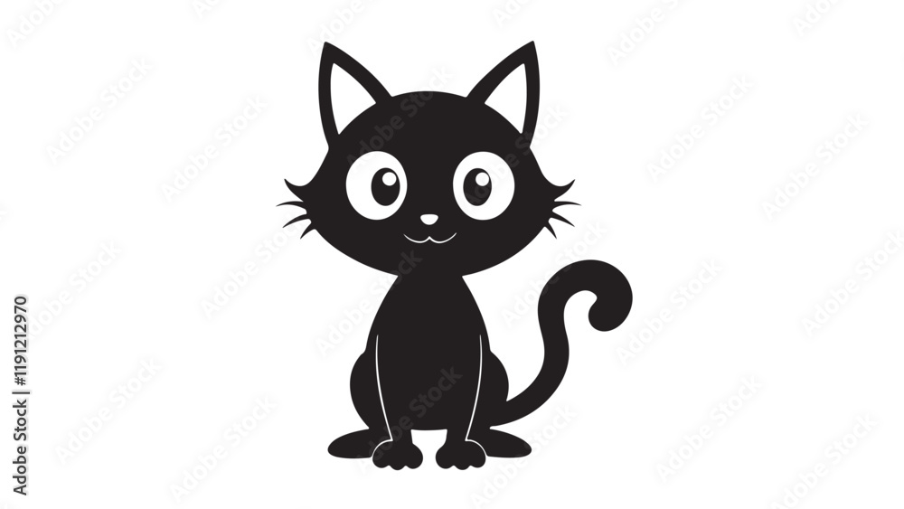 Fototapeta premium Cat Black Silhouette