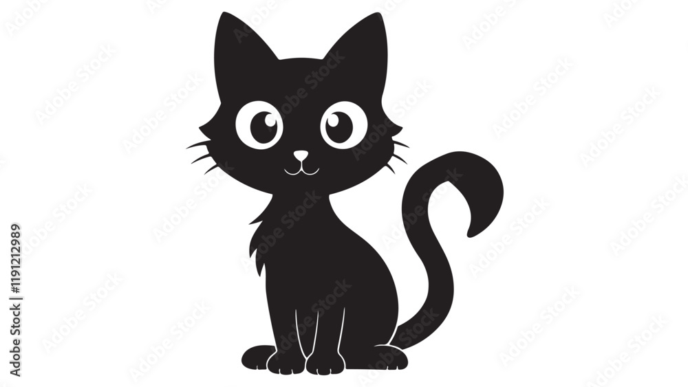 Fototapeta premium Cat Black Silhouette