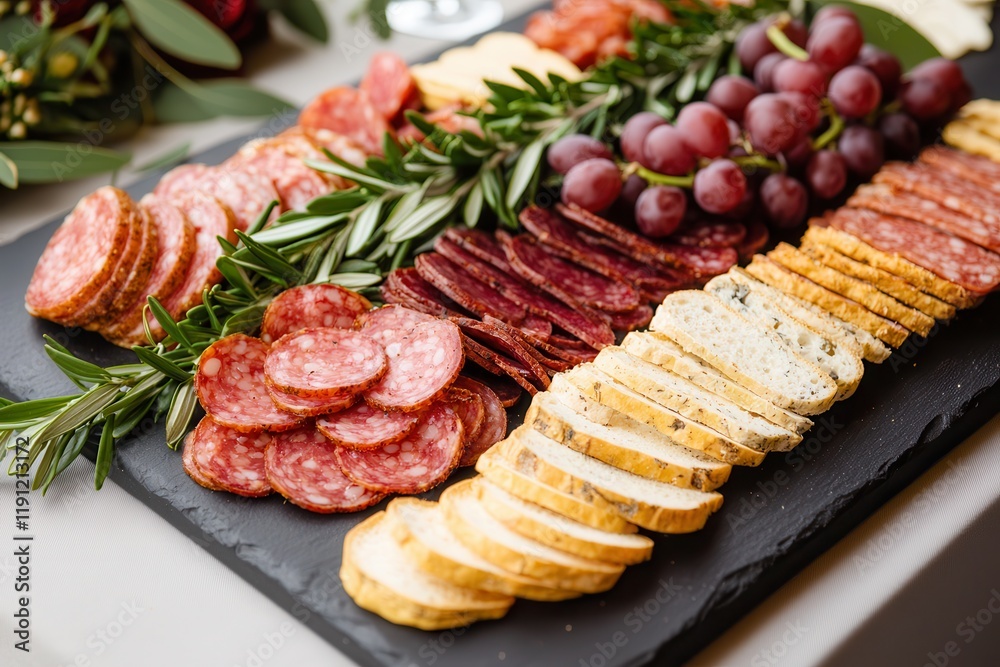 A wine tasting event features diverse flavors and elegant decor. Charcuterie board with meats, cheeses, and grapes arranged beautifully. A wine tasting event features diverse flavors and elegant decor. Charcuterie board with meats, cheeses, and grapes arranged beautifully.