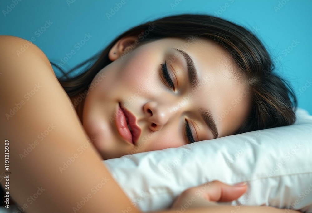 Obraz premium Portrait of a sleeping woman with a calm expression