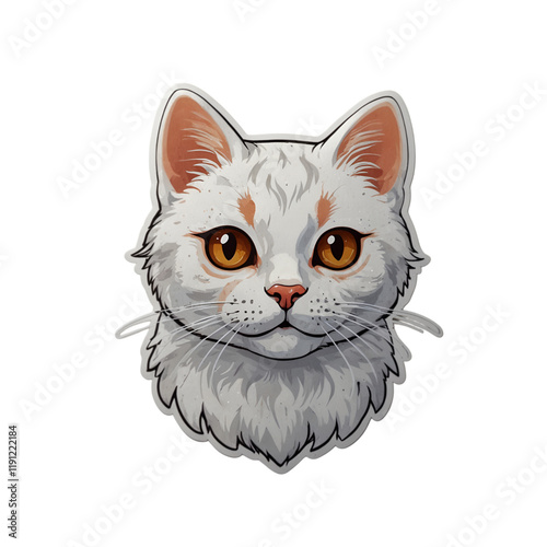 Cute cartoon cat sticker funny illustrations for kids