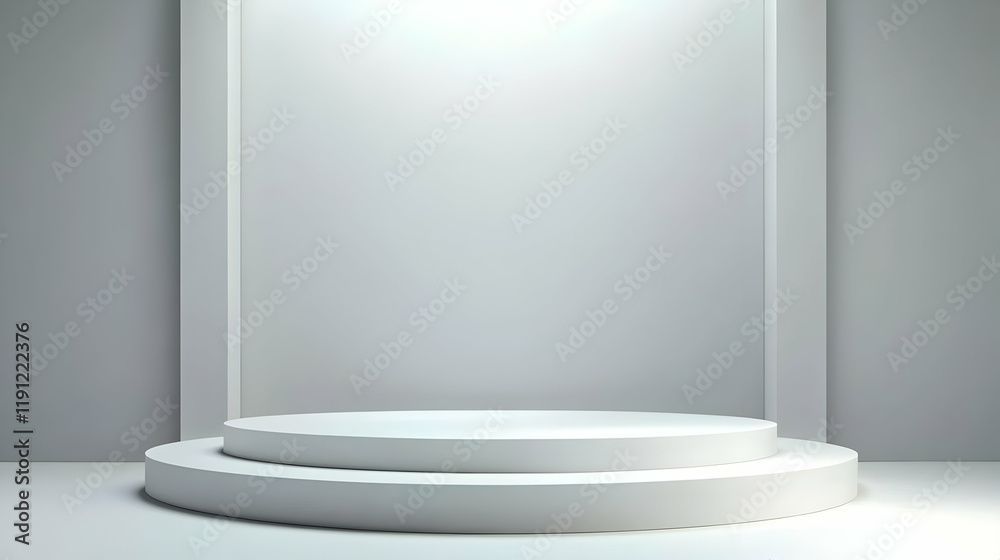 White Round Platform with Two Levels 3D Illustration White Round Platform with Two Levels 3D Illustration