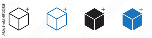 Box plus icon Flat line symbol
