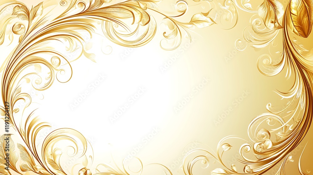 Elegant Golden Floral Design Background Image Elegant Golden Floral Design Background Image