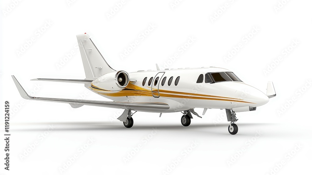 Sleek Private Jet with Elegant Design on White Background for Luxury Travel Sleek Private Jet with Elegant Design on White Background for Luxury Travel