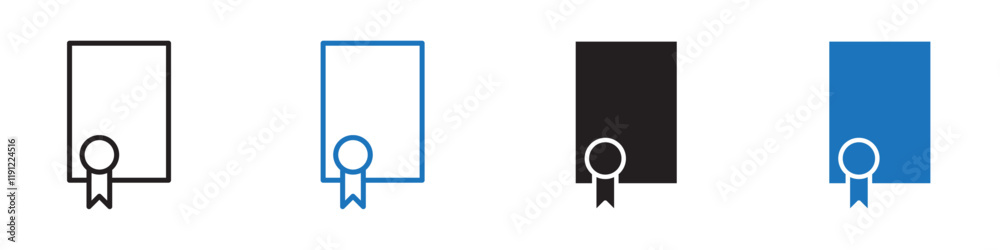 Certificate icon Flat line symbol Certificate icon Flat line symbol