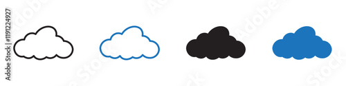 Cloud icon Flat line symbol