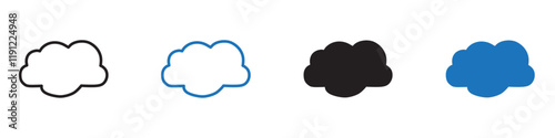 Cloud icon Flat line symbol