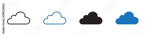 Cloud icon Flat line symbol
