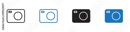 Compact camera icon Flat line symbol