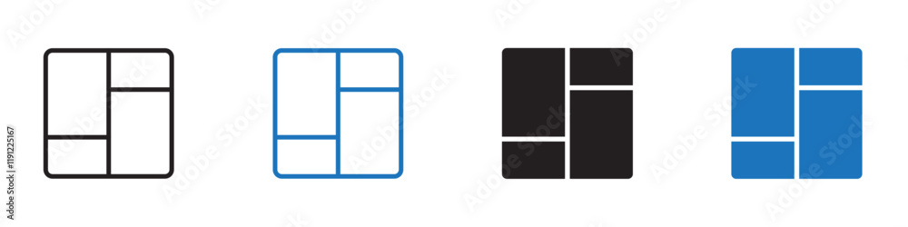 Collage icon Flat line symbol Collage icon Flat line symbol
