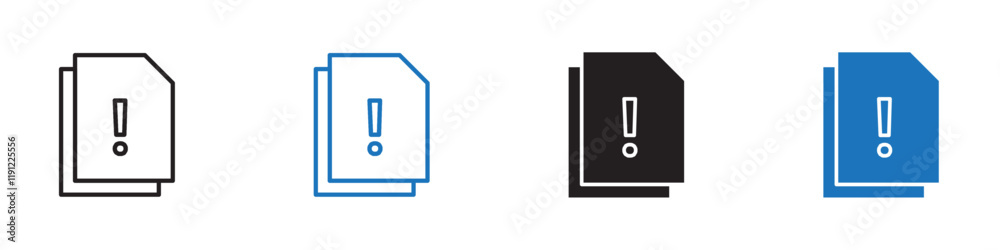 Document error icon Flat line symbol Document error icon Flat line symbol