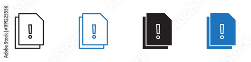 Document error icon Flat line symbol