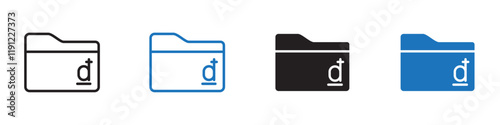 Folder dong icon Flat line symbol