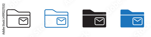 Folder mail icon Flat line symbol
