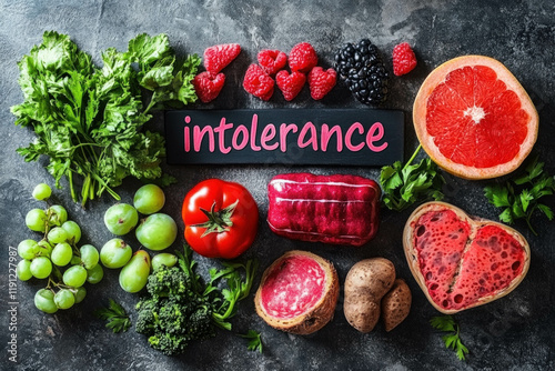 Food Intolerance Text Illus...