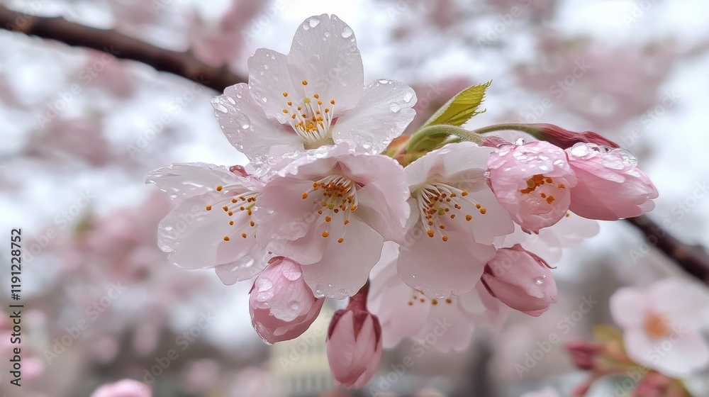 Obraz premium Delicate Pink Cherry Blossoms in Springtime