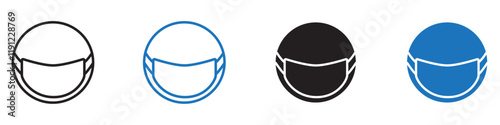 Helmet icon Flat line symbol